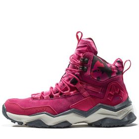 Hiking Shoes Waterproof Non-slip Mountain Climbing Shoes High Top (Option: Rose Red-41)