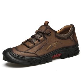 Non-slip Wear-resistant Hiking Outdoor Cross-country Hiking Shoes (Option: Brown-42)