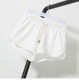 High Waist Hot Pants Loose Wide Leg Pants Casual Shorts (Option: White-XL)